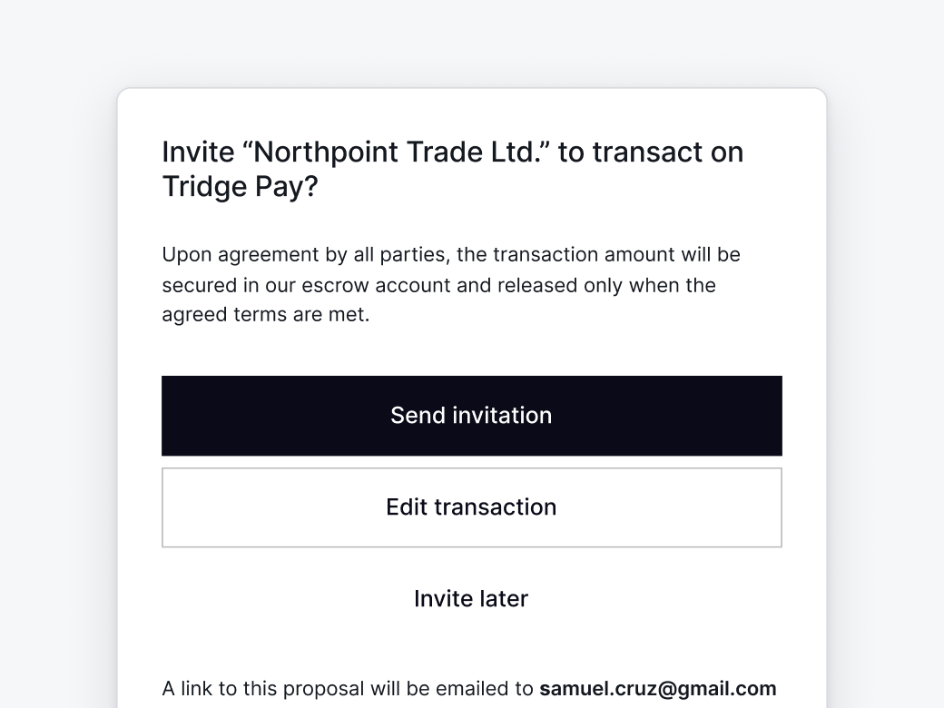 Invite your buyer or respond to invitation